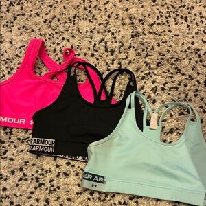 Under Armour Sports Bra Trio - Neon Pink, Black, Light Mint